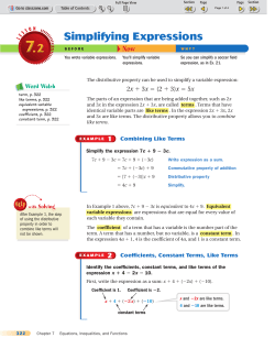 Simplifying Expressions