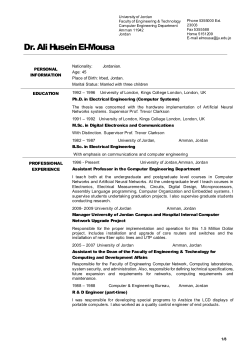Dr. Ali Husein El-Mousa - Faculty of Engineering and Technology