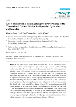 Effect of an Internal Heat Exchanger on Performance of the