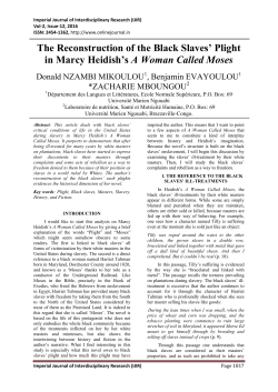 The Reconstruction of the Black Slaves` Plight in Marcy