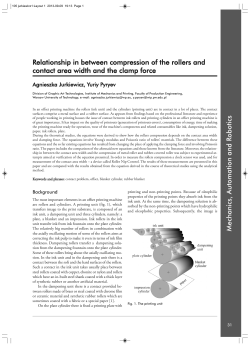 Relationship in between compression of the rollers and contact area