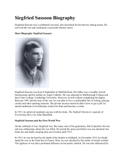Siegfried Sassoon Biography