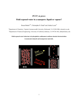 PCCP, in press: Field exposed water in a nanopore: liquid or