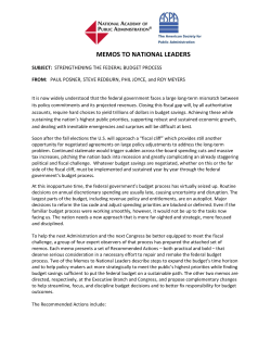 Strengthening the Federal Budget Process