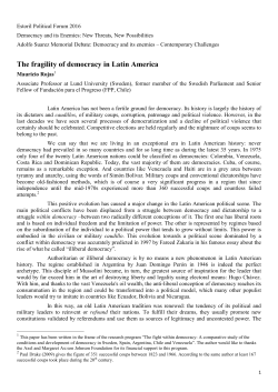 The fragility of democracy in Latin America