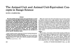 The Animal-Unit and Animal-Unit-Equivalent Con