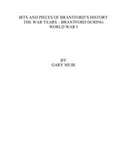 Bits and Pieces of Brantford`s History, The War Years