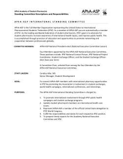 International Standing Committee Description