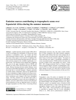 Emission sources contributing to tropospheric ozone over Equatorial