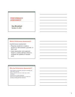 PERFORMANCE ASSESSMENT