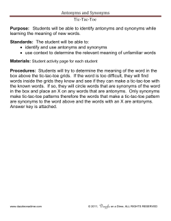 Antonyms and Synonyms
