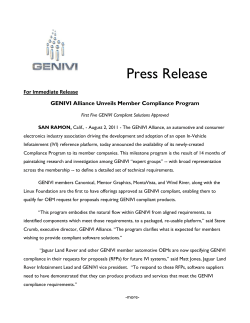 Press Release - GENIVI Alliance