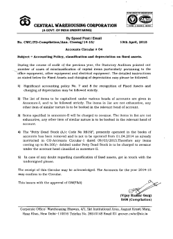 Accounting Policy, classification and depreciation on fixed assets.