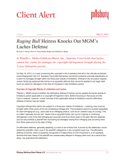 Raging Bull Heiress Knocks Out MGM`s Laches Defense