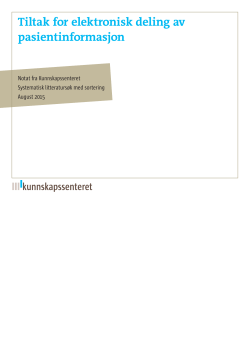 Full text - Nasjonalt kunnskapssenter for helsetjenesten