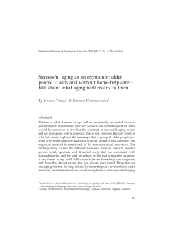 Successful aging as an oxymoron: older people Б with and without