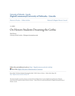 On Honors Students Dreaming the Gothic
