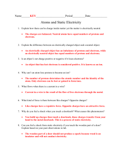 Atoms and Static Electricity