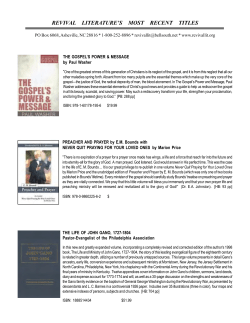 REVIVAL LITERATURE`S MOST RECENT TITLES