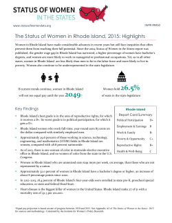 Rhode Island Fact Sheet - Status of Women in the States