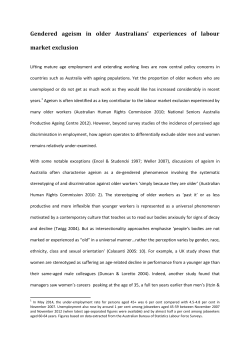 Gendered ageism in older Australians` experiences of labour market