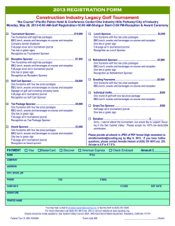 2013 REGISTRATION FORM Construction Industry