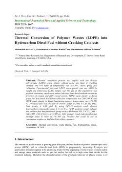Thermal Conversion of Polymer Wastes (LDPE) into Hydrocarbon