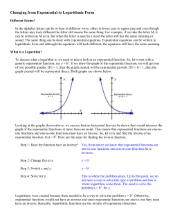 Changing from Exponential to Logarithmic Form