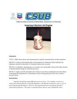 Isopropyl Alcohol Jet Engine - California State University, Bakersfield