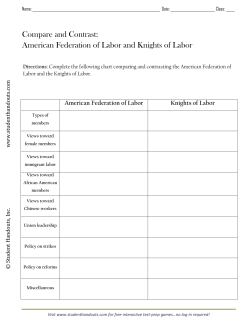 Compare and Contrast: American Federation of Labor and Knights