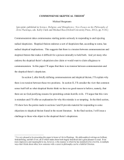Bergmann, &ldquo;Commonsense Skeptical Theism&rdquo;