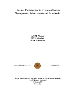 Farmer Participation in Irrigation System Management: Achievements