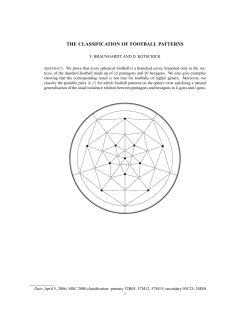 THE CLASSIFICATION OF FOOTBALL PATTERNS