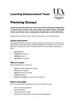 Planning Essay