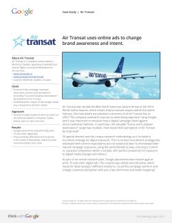 Air Transat uses online ads to change brand awareness and intent.