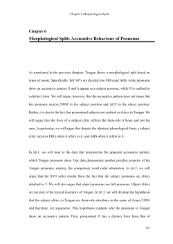 Chapter 6 Morphological Split: Accusative Behaviour of Pronouns