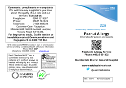 Peanut Allergy - East Cheshire NHS Trust