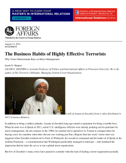 The Business Habits of Highly Effective Terrorists