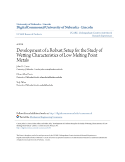 Development of a Robust Setup for the Study of Wetting
