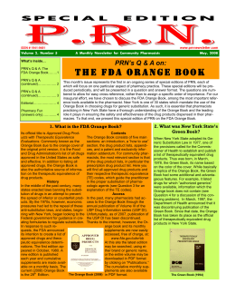 The FDA ORANGE BOOK