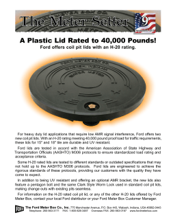 September 2015 A Plastic Lid Rated to 40000 Pounds!