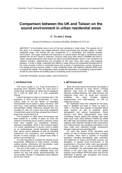 Comparison between the UK and Taiwan on the sound environment