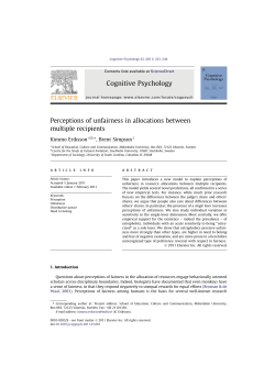 Perceptions of unfairness in allocations between