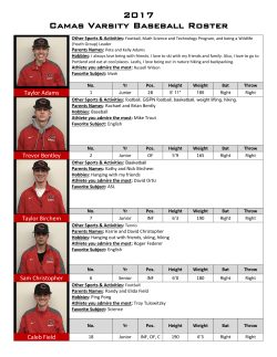 2017 Camas Varsity Baseball Roster
