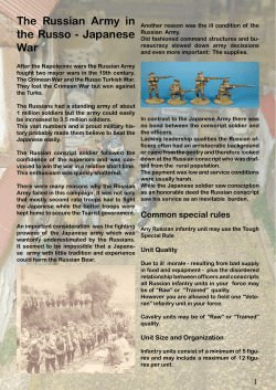 The Russian Army in the Russo - Japanese War