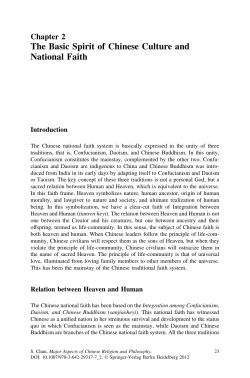 The Basic Spirit of Chinese Culture and National Faith