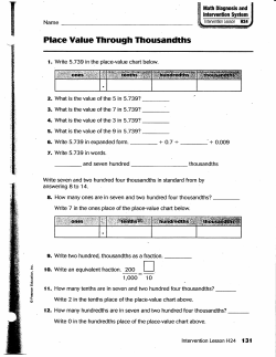 Place Value Through Thousandths
