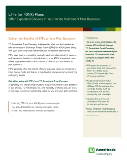 ETFs for 401(k) Plans - TD Ameritrade Institutional