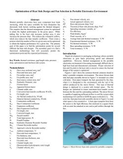 Optimization of Heat Sink Design and Fan Selection