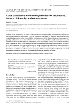 color through the lens of art practice, history, philosophy, and